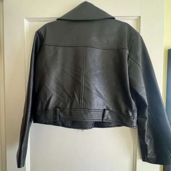 Abercrombie Vegan Leather Moto Jacket Size S - Picture 2 of 3